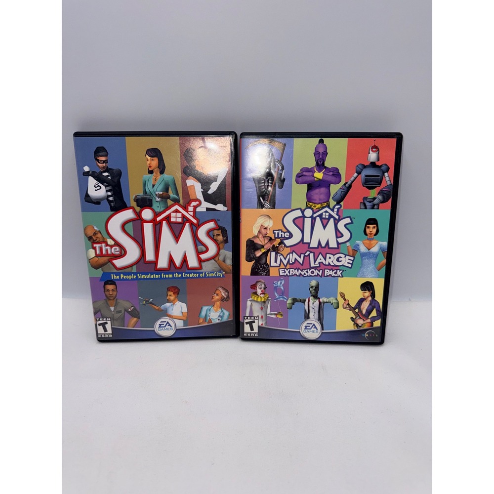 Electronic Arts The Sims & Livin Large PC Game Bundle Used Simulation Strategy